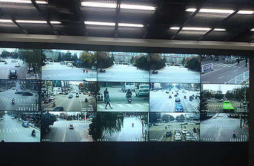 Larger LED display seamless technology for monitoring industrial area